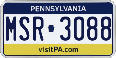PA license plate MSR3088