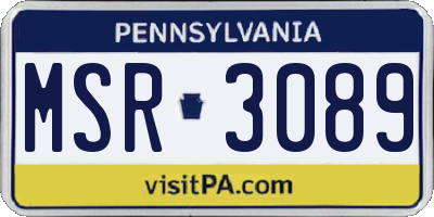 PA license plate MSR3089