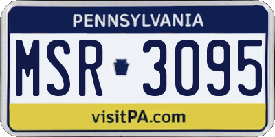 PA license plate MSR3095
