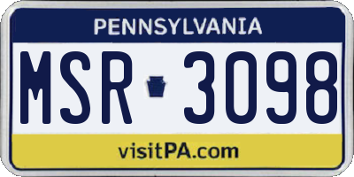 PA license plate MSR3098