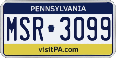 PA license plate MSR3099