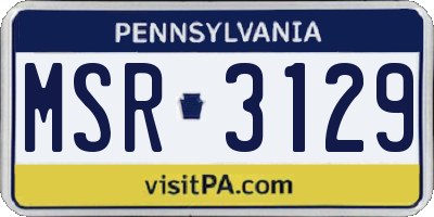 PA license plate MSR3129