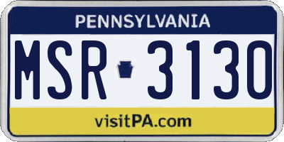 PA license plate MSR3130