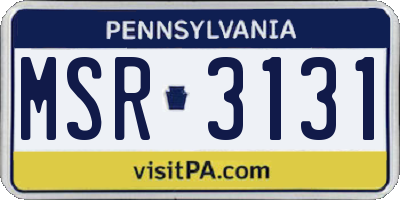 PA license plate MSR3131