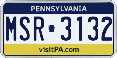 PA license plate MSR3132