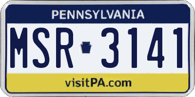 PA license plate MSR3141