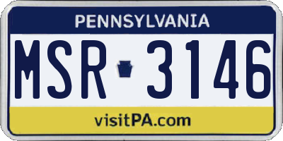 PA license plate MSR3146