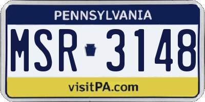 PA license plate MSR3148
