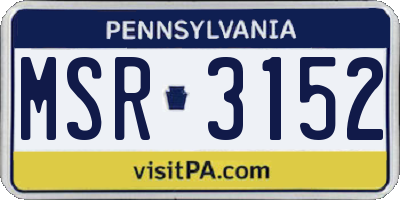 PA license plate MSR3152