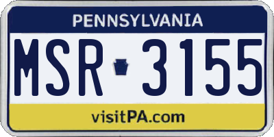 PA license plate MSR3155