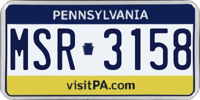 PA license plate MSR3158