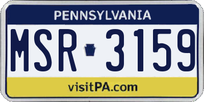 PA license plate MSR3159