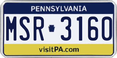 PA license plate MSR3160