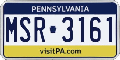 PA license plate MSR3161