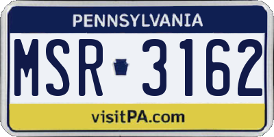 PA license plate MSR3162