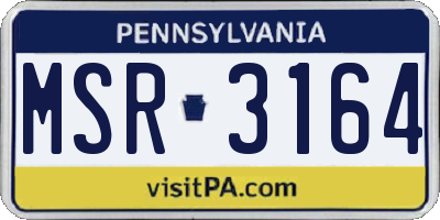 PA license plate MSR3164