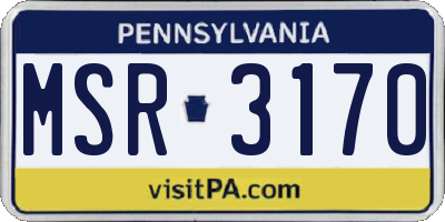 PA license plate MSR3170