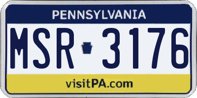 PA license plate MSR3176