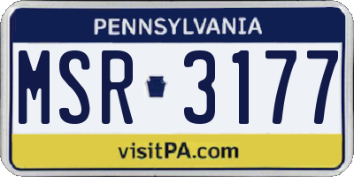 PA license plate MSR3177