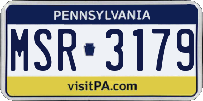 PA license plate MSR3179