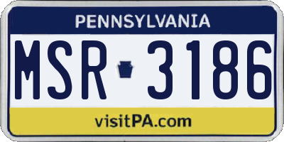 PA license plate MSR3186
