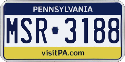 PA license plate MSR3188