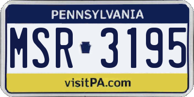 PA license plate MSR3195