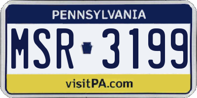 PA license plate MSR3199