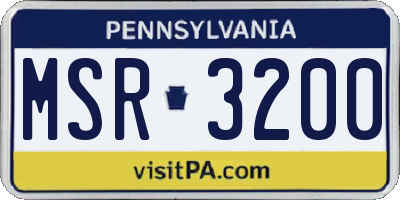PA license plate MSR3200
