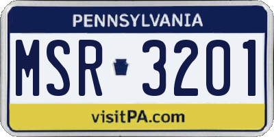 PA license plate MSR3201