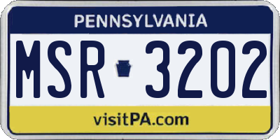 PA license plate MSR3202