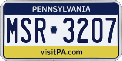 PA license plate MSR3207
