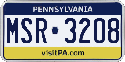 PA license plate MSR3208