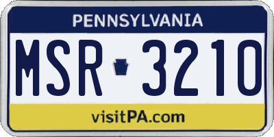 PA license plate MSR3210