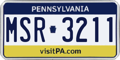 PA license plate MSR3211