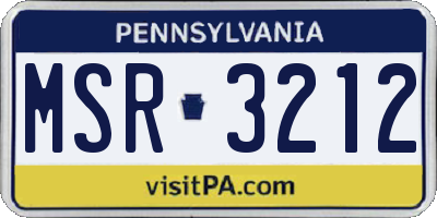 PA license plate MSR3212