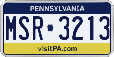PA license plate MSR3213