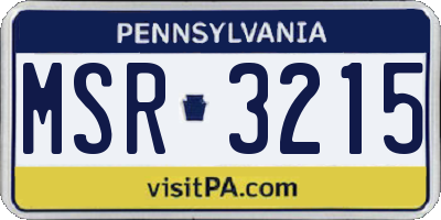 PA license plate MSR3215