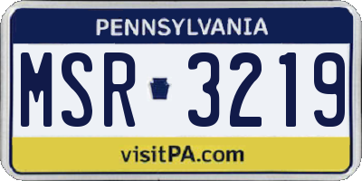 PA license plate MSR3219