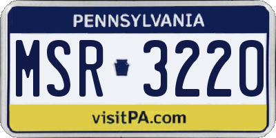PA license plate MSR3220