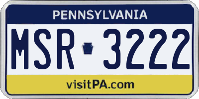 PA license plate MSR3222