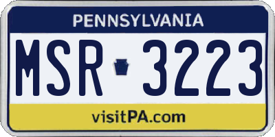 PA license plate MSR3223