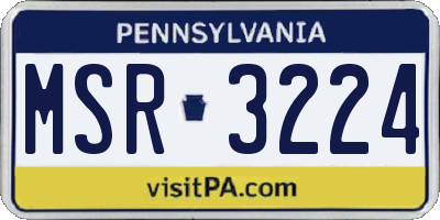 PA license plate MSR3224