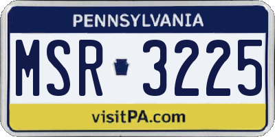 PA license plate MSR3225