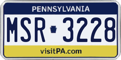 PA license plate MSR3228