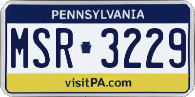 PA license plate MSR3229