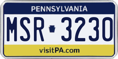 PA license plate MSR3230