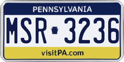 PA license plate MSR3236