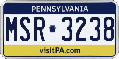 PA license plate MSR3238
