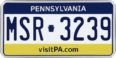 PA license plate MSR3239